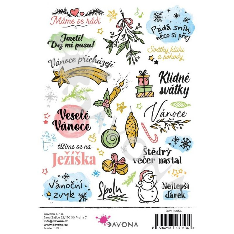 Samolepky A5 barevné - Vánoce 2