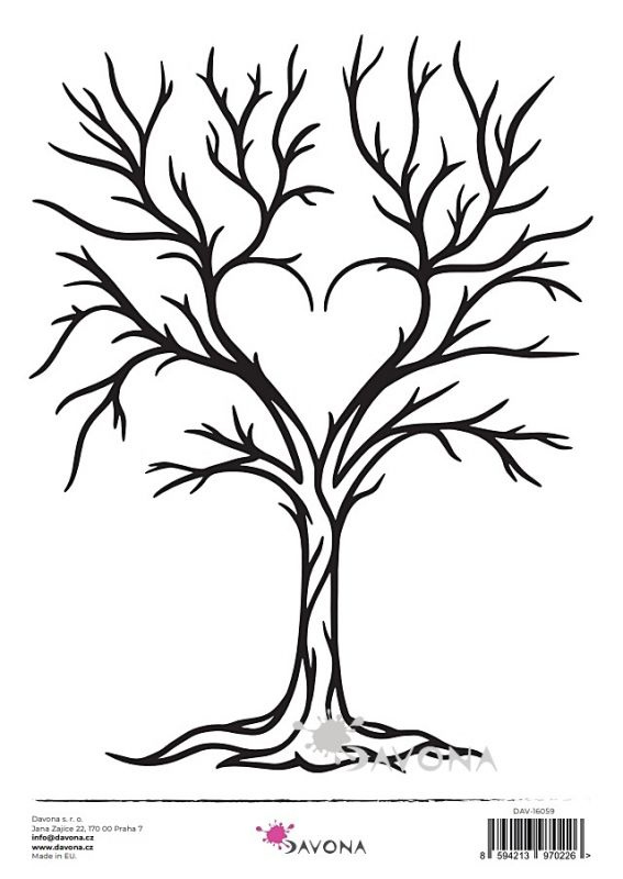 Samolepka A4 svatební strom