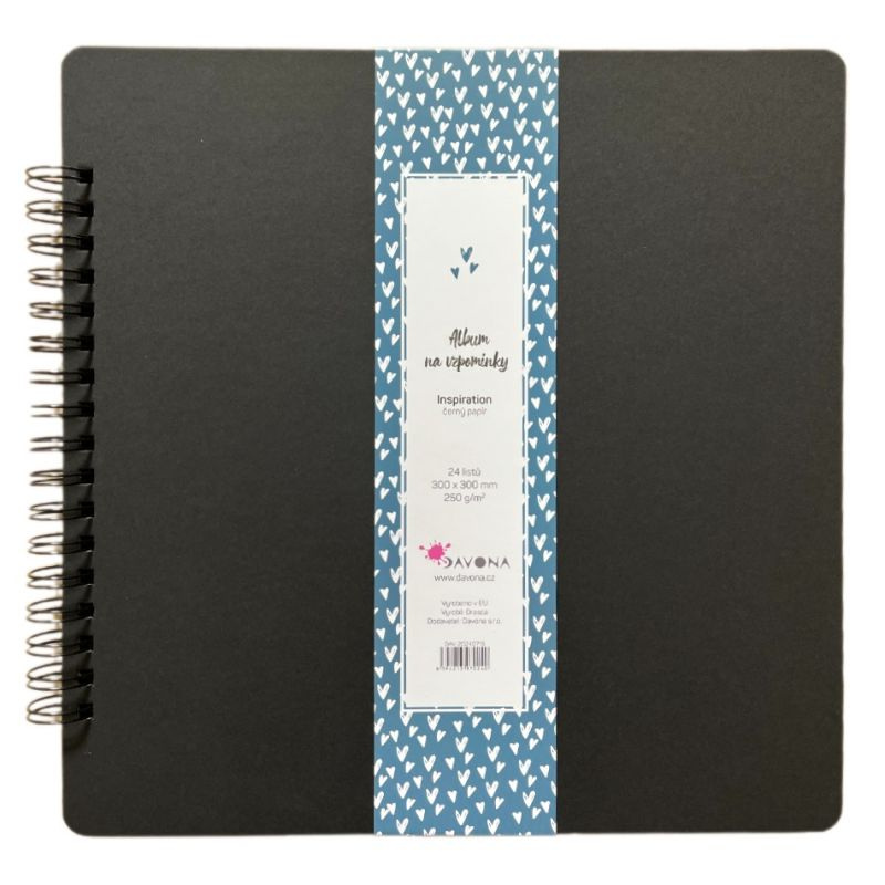 Album kroužkové Scrapbook Inspiration černé (250g/m2, 24 listů) 30×30cm