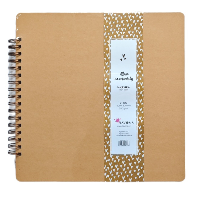 Album kroužkové Scrapbook Inspiration kraft (300g/m2, 24 listů) 30×30cm