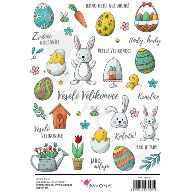 Davona Samolepky průhledné A5 - Veselé Velikonoce č.1