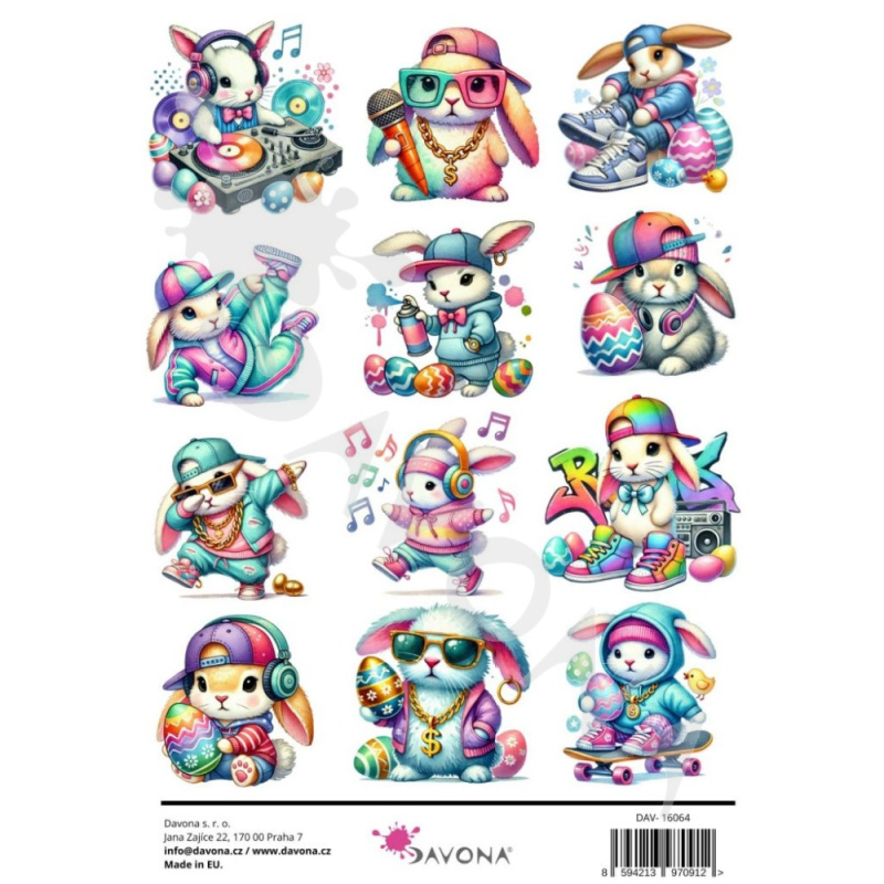 Davona Samolepky průhledné A5 - Veselé Velikonoce č.2