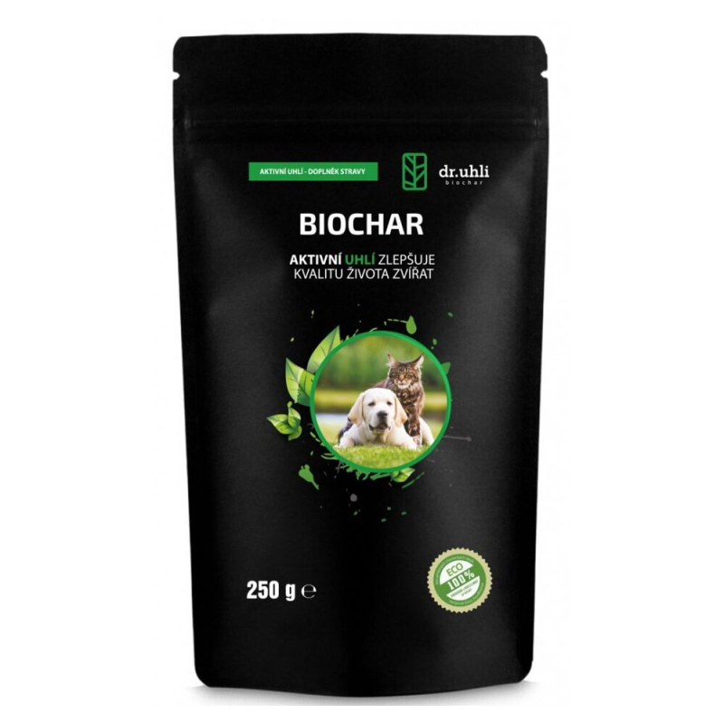 DR UHLI Biochar Aktivní uhlí pro zvířata Prášek 250g