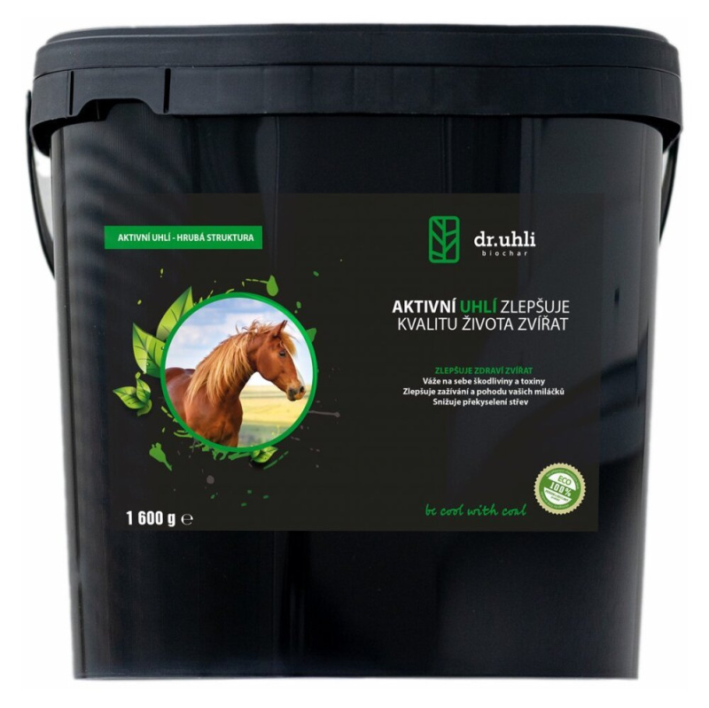 DR UHLI Biochar Hrubé aktivní uhlí pro velká zvířata 1600g