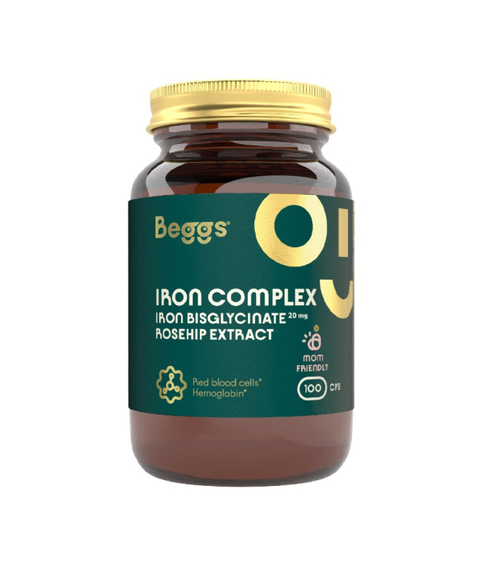 BEGGS Iron bisglycinate 20 mg + rosehip extract 100 kapslí