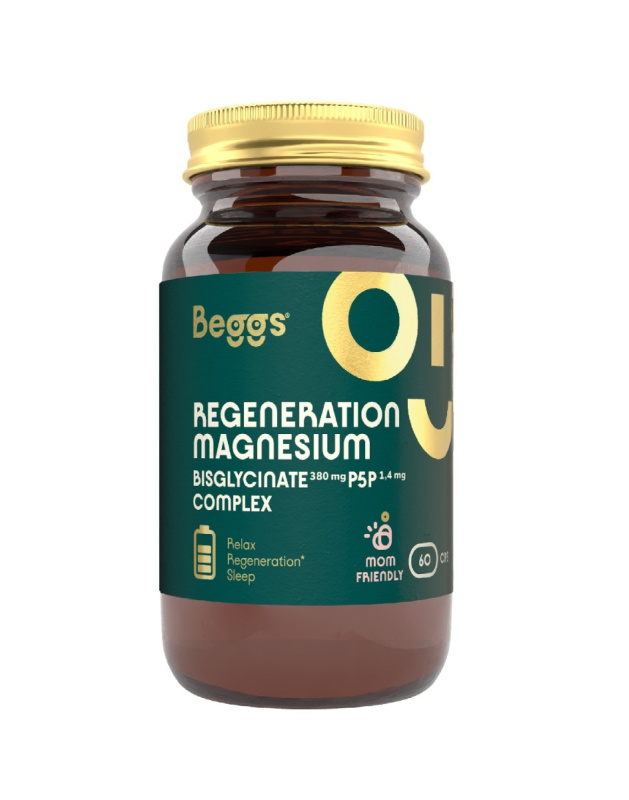 BEGGS Magnesium bisglycinate 380 mg + P5P complex 1,4 mg 60 kapslí