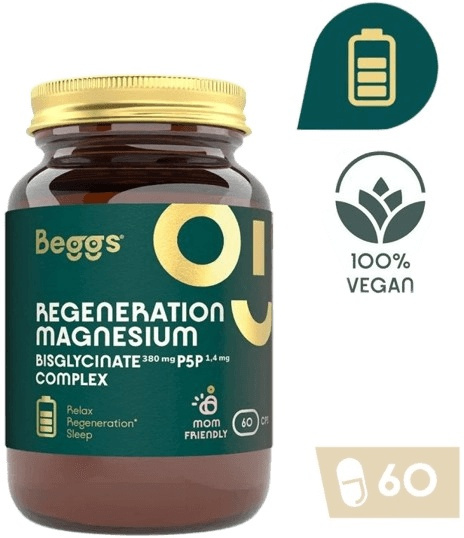 BEGGS Magnesium bisglycinate 380 mg + P5P complex 1,4 mg 60 kapslí