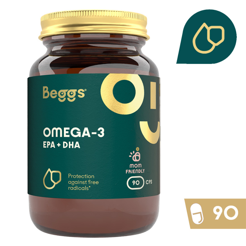 BEGGS Omega 3 a EPA + DHA 90 kapslí