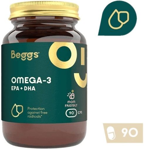 BEGGS Omega 3 a EPA + DHA 90 kapslí