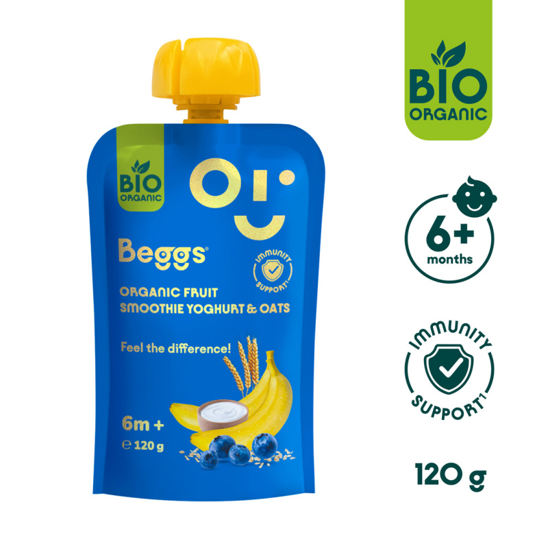 Beggs BIO Smoothie s ovocem, jogurtem a ovesnými vločkami
