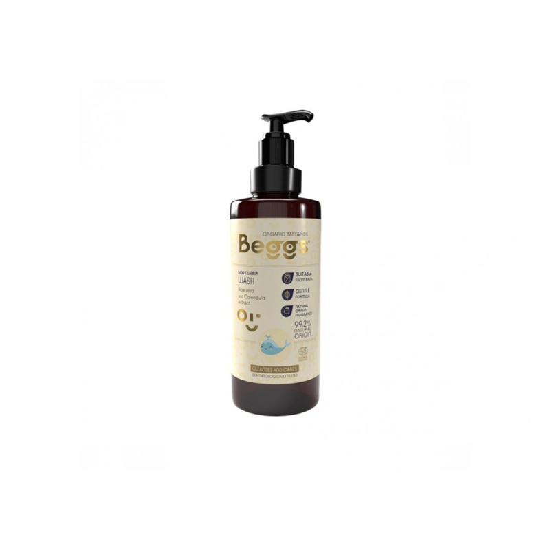 Beggs Organic Baby & Kids Body & Hair Wash sprchový gel na tělo a vlasy pro děti od narození 200 ml