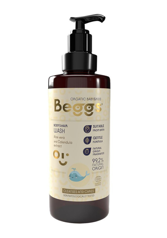 Beggs Organic Baby & Kids Body & Hair Wash sprchový gel na tělo a vlasy pro děti od narození 200 ml