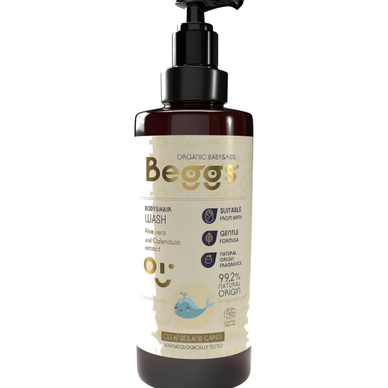 Beggs Organic Baby & Kids Body & Hair Wash sprchový gel na tělo a vlasy pro děti od narození 200 ml