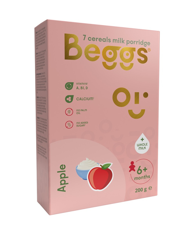 Beggs Mléčná sedmizrnná kaše jablečná