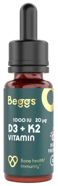BEGGS Vitamin D3 1000 IU + K2 20 μg 30 ml
