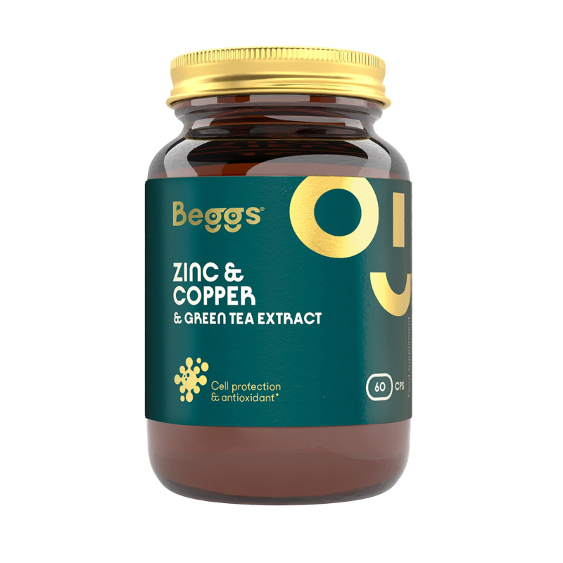 BEGGS Zinc + Copper + Green tea extract 60 kapslí