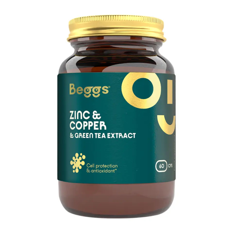 BEGGS Zinc + Copper + Green tea extract 60 kapslí
