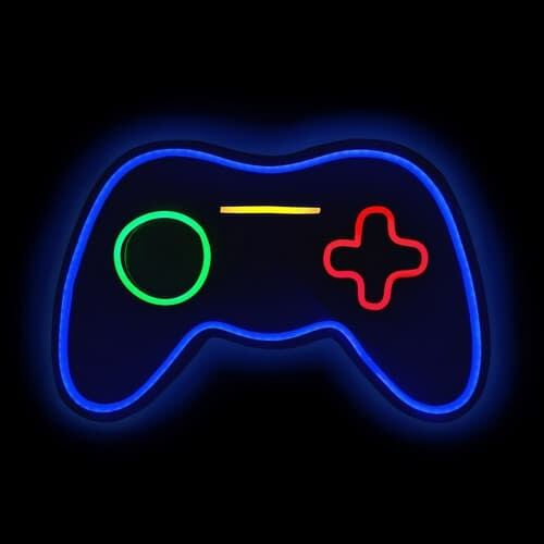 LED neonová lampička gamepad