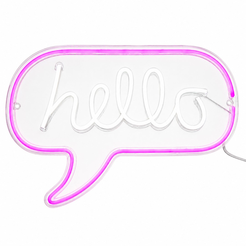 Dekorativní LED neonová lampička 'Hello'