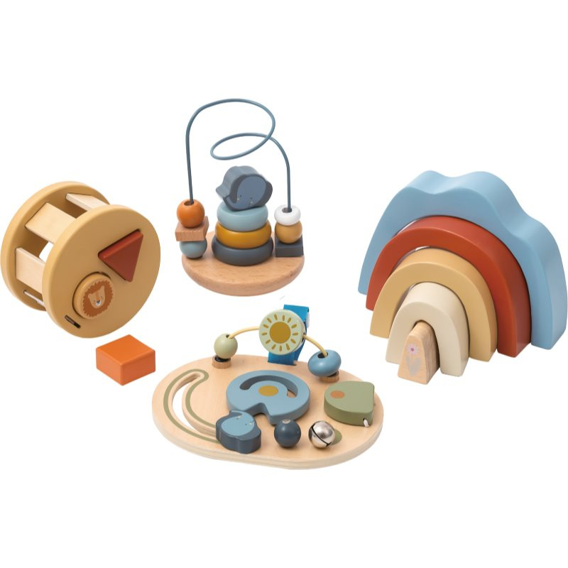 dřevěný montessori hrací set 4 v 1 pro nejmenší