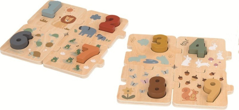 Dřevěné počítací puzzle se zvířátky 2Kids Toys