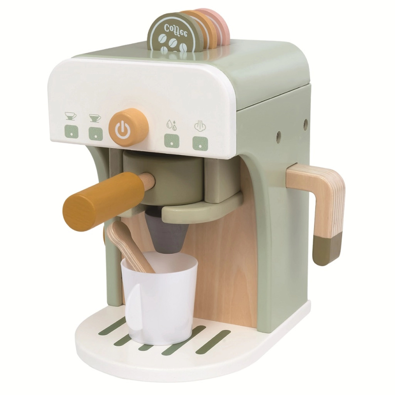 dřevěný dětský pákový kávovar 2kids toys
