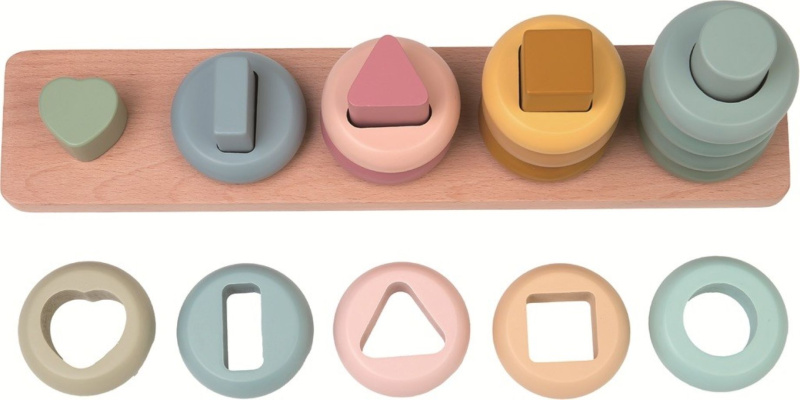 2kids toys dřevěná nasazovačka tvarů – pastelová montessori hračka