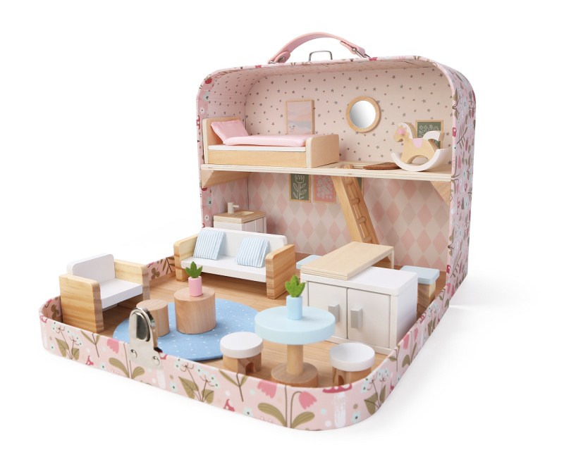 Domeček pro panenky v kufříku – obývací pokoj 2Kids Toys