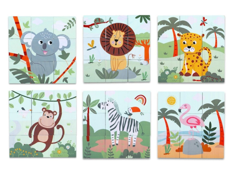 dřevěné kostky safari 2kids toys