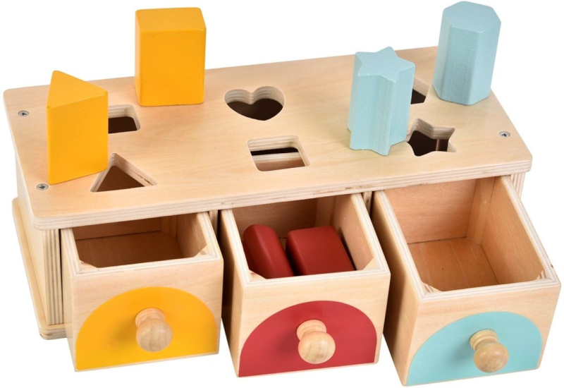 Dřevěné třídění tvarů se šuplíky 2Kids Toys