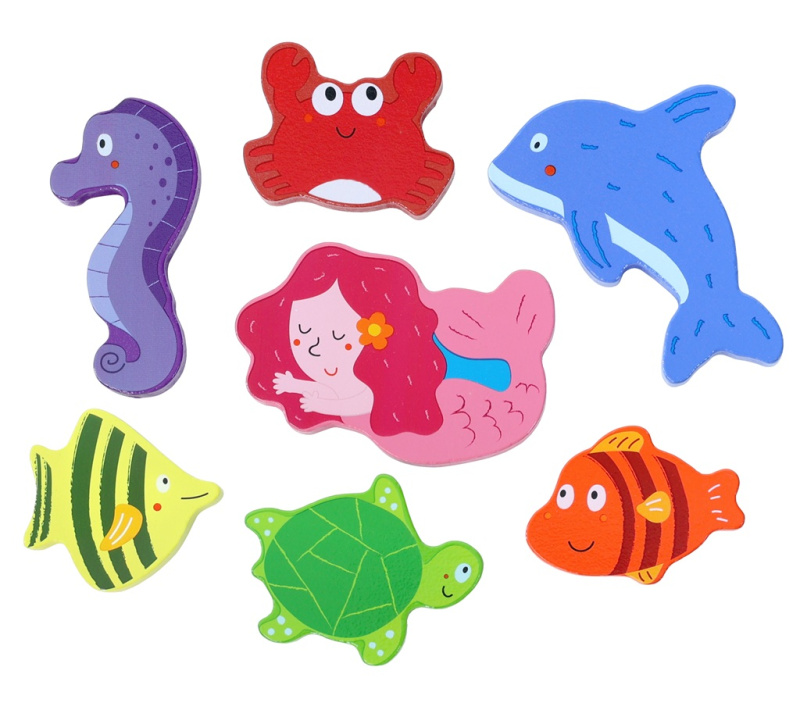 Dřevěné vkládací puzzle Podvodní svět – propojitelné