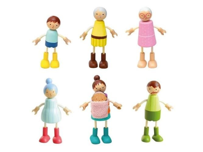 dřevěná sada panenek do domečku – rodina 2Kids Toys