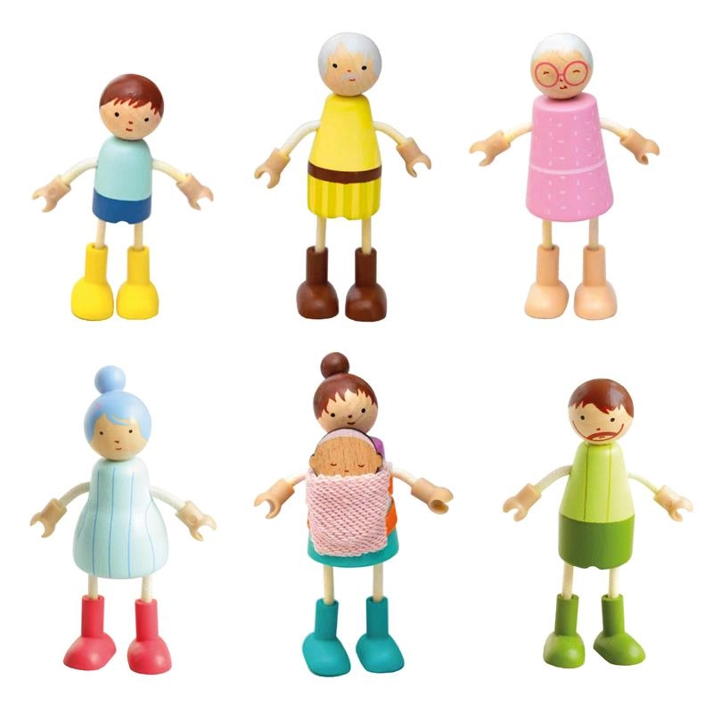 dřevěná sada panenek do domečku – rodina 2Kids Toys