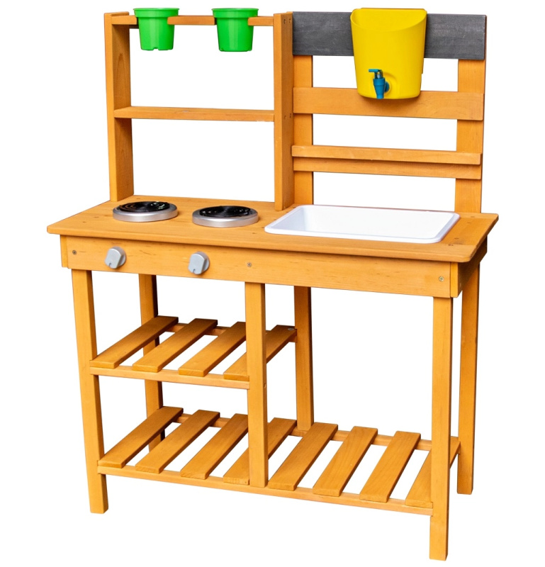 Dřevěná zahradní kuchyňka s dřezem pro děti