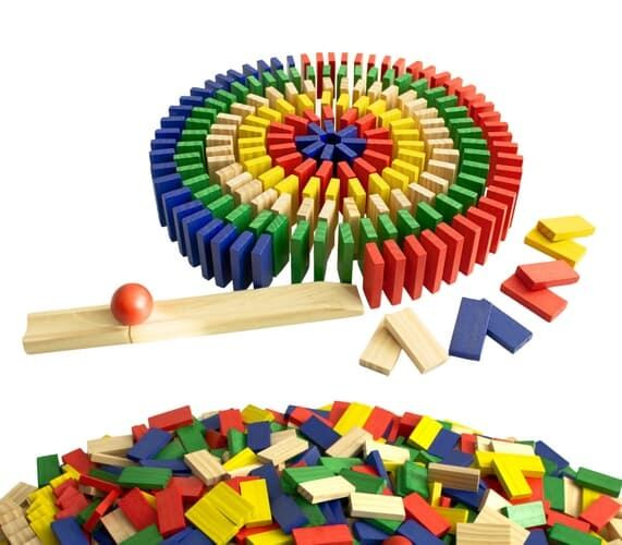 Dřevěné barevné domino 800 dílků 2Kids Toys