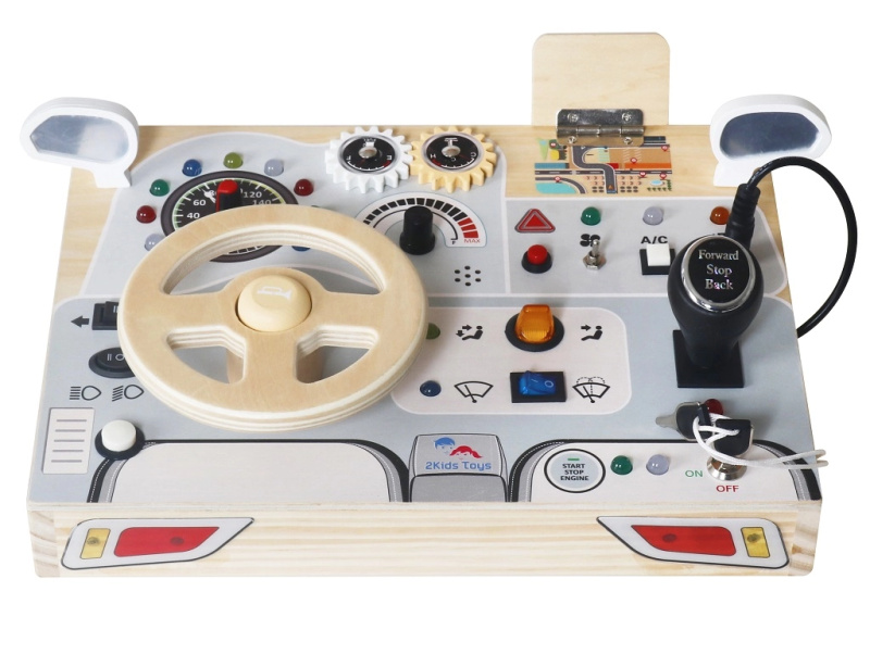 Interaktivní dřevěná activity deska Auto pro děti