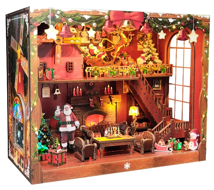 Miniaturní domeček Veselé Vánoce – DIY sada s LED osvětlením