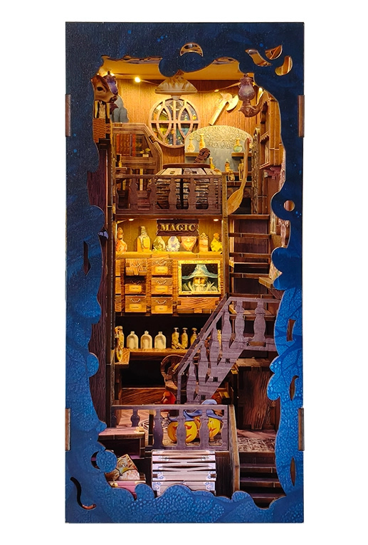 3D skládačka zarážka na knihy – magická knihovna