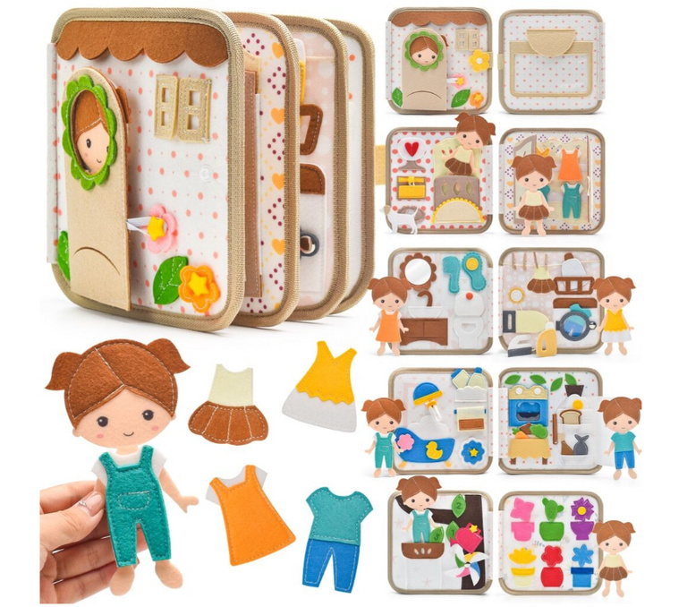 2Kids Toys senzorická busy kniha domeček s panenkou