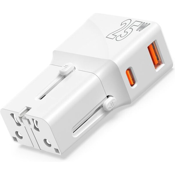 25W Cestovní adaptér Mobile Origin Travel Adapter - bílý