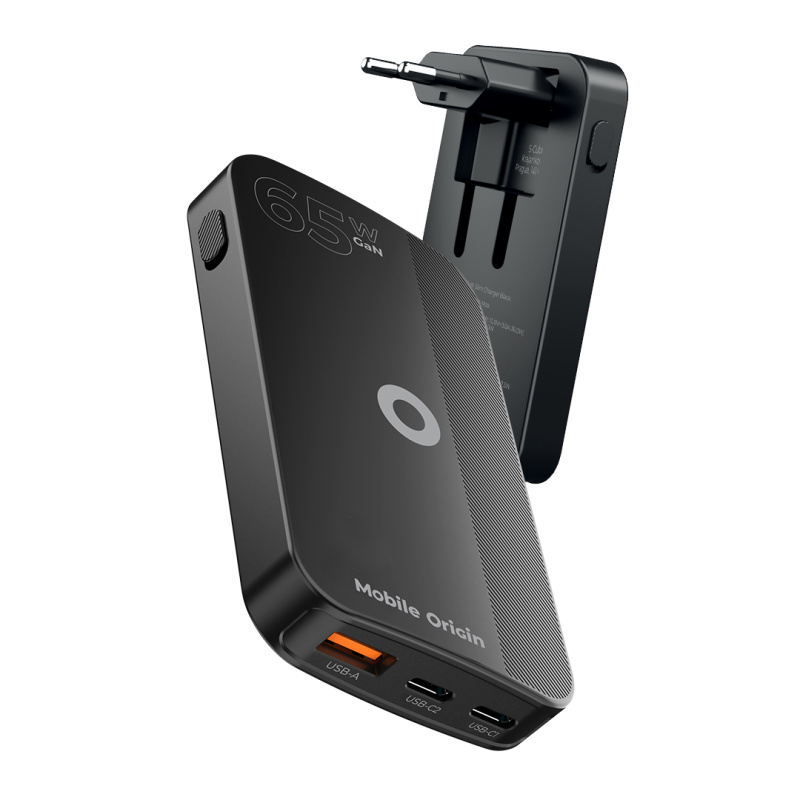 Mobile Origin 65W GaN III Slim Charger nabíječka 2x USB-C, 1x USB-A černá