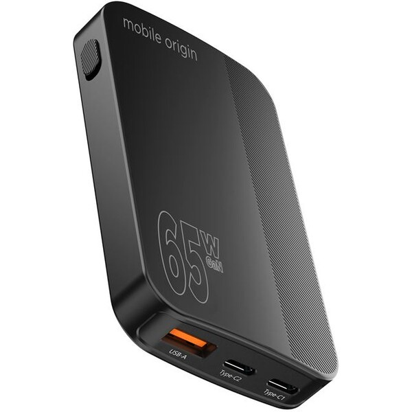 Mobile Origin 65W GaN III Slim Charger nabíječka 2x USB-C, 1x USB-A černá