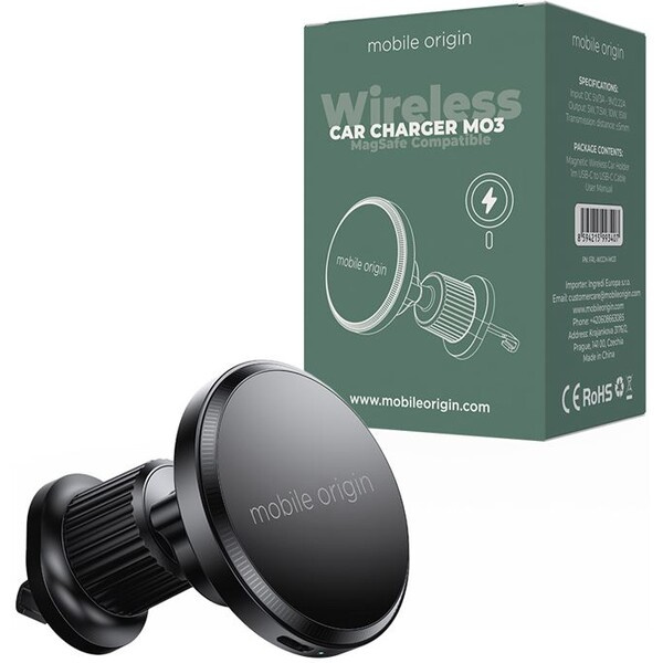 Mobile Origin MO3 MagSafe držák do ventilace s bezdrátovým nabíjením (15W)