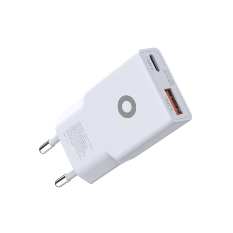 30W adaptér Mobile Origin GaN Slim Charger MO16 - bílý