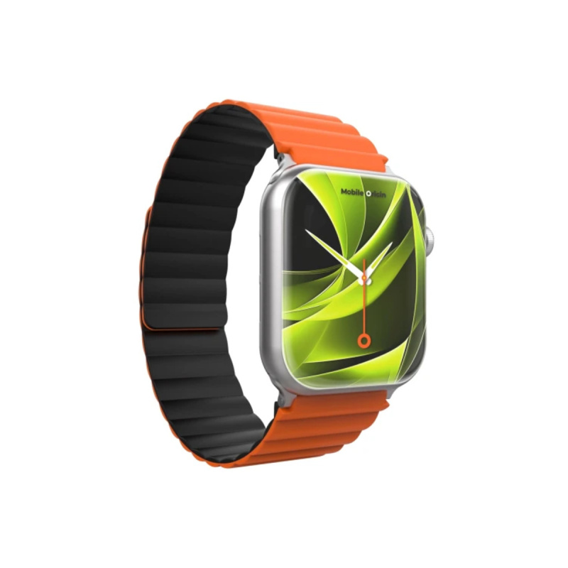 Řemínek pro Apple Watch 42/44/45/49 mm Mobile Magnetic Strap II - oranžový/černý