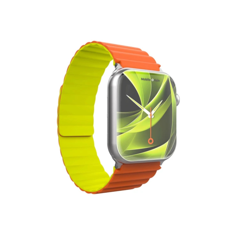 Řemínek pro Apple Watch 42/44/45/49 mm Mobile Magnetic Strap II - oranžový/zelený