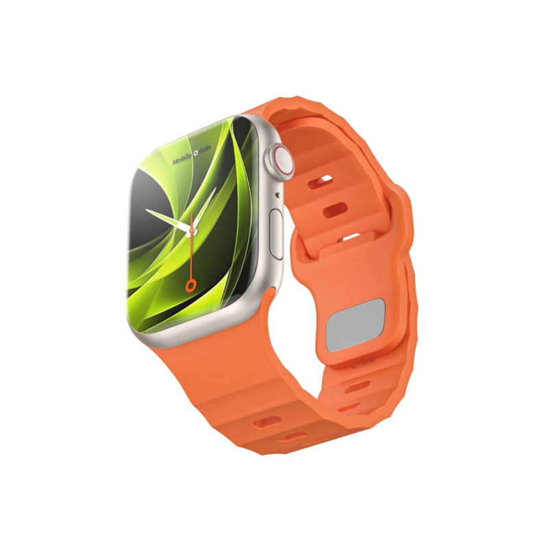 Řemínek pro Apple Watch 44/45/46/49 mm Mobile Origin FKM Strap s kovovým zapínáním - oranžový