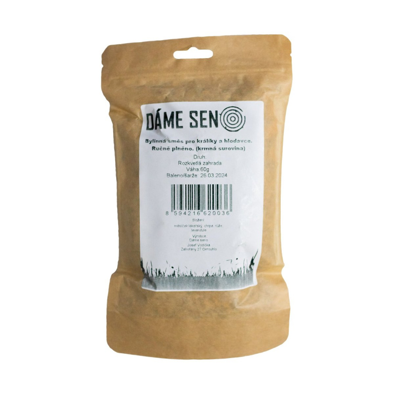 Dáme seno ROZKVETLÁ ZAHRADA - bylinná směs  60g