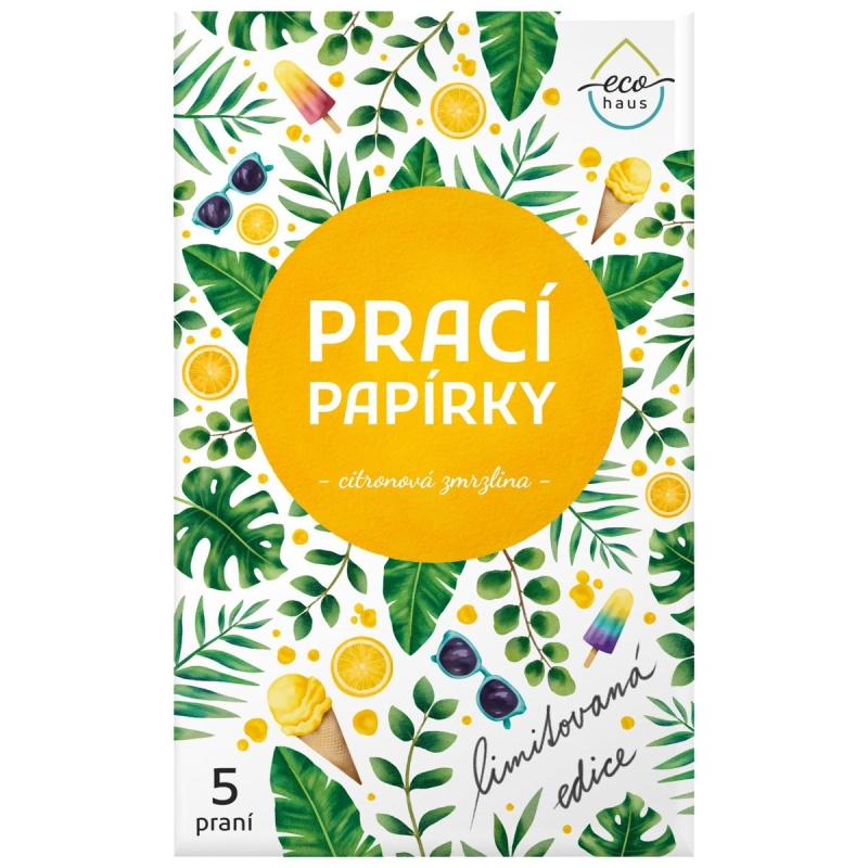EcoHaus Limitovaná edice prací papírky citronová zmrzlina