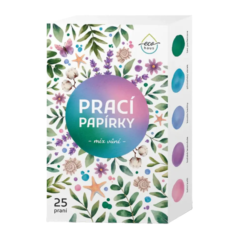 EcoHaus Prací papírky mix 5 vůní 25 ks